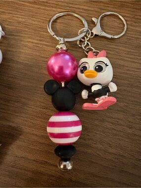 Pink Daisy Duck Keychain Charm